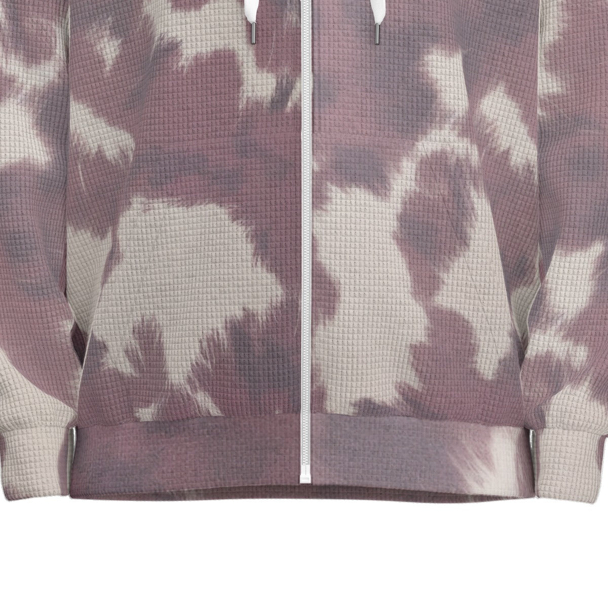 Cow Print Waffle Hooded Sweatshirt