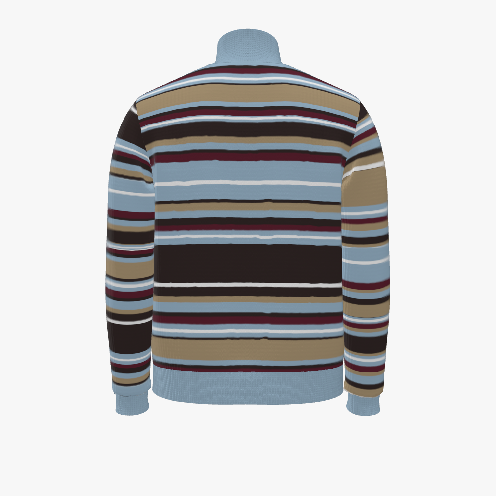 Stripped Zip Up Jacket