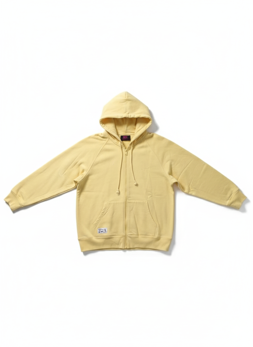 Faded yellow Zip Up Hoodie