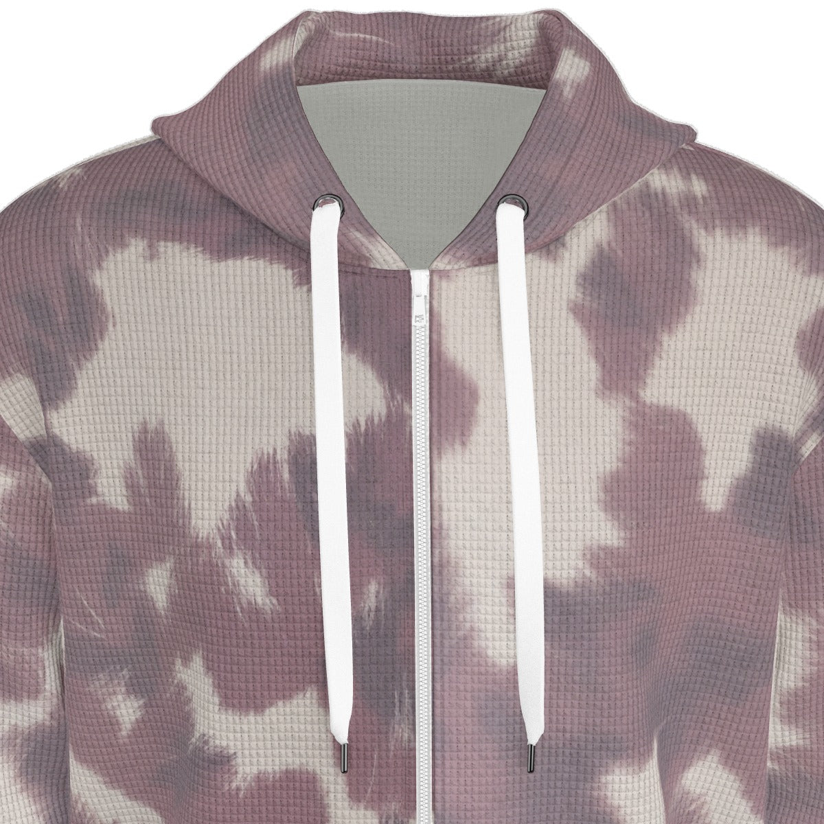 Cow Print Waffle Hooded Sweatshirt