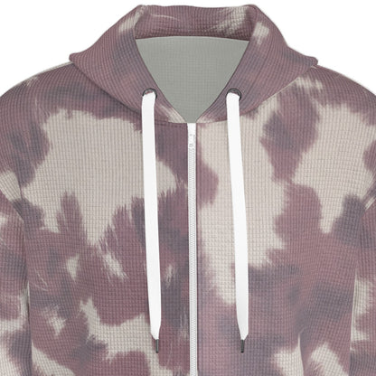 Cow Print Waffle Hooded Sweatshirt