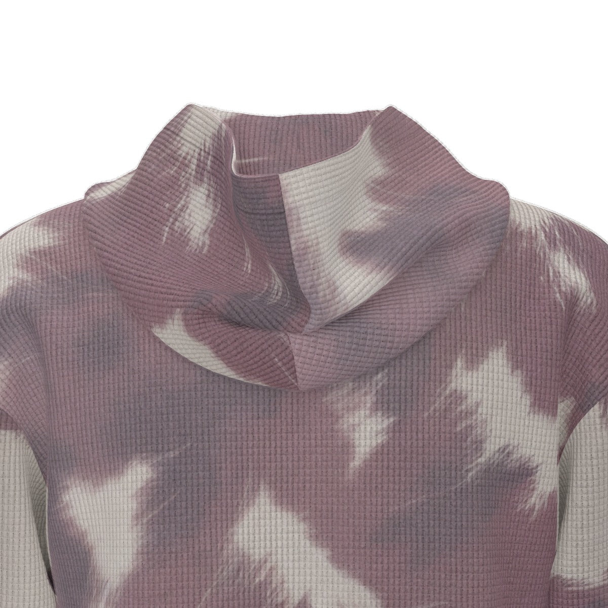 Cow Print Waffle Hooded Sweatshirt