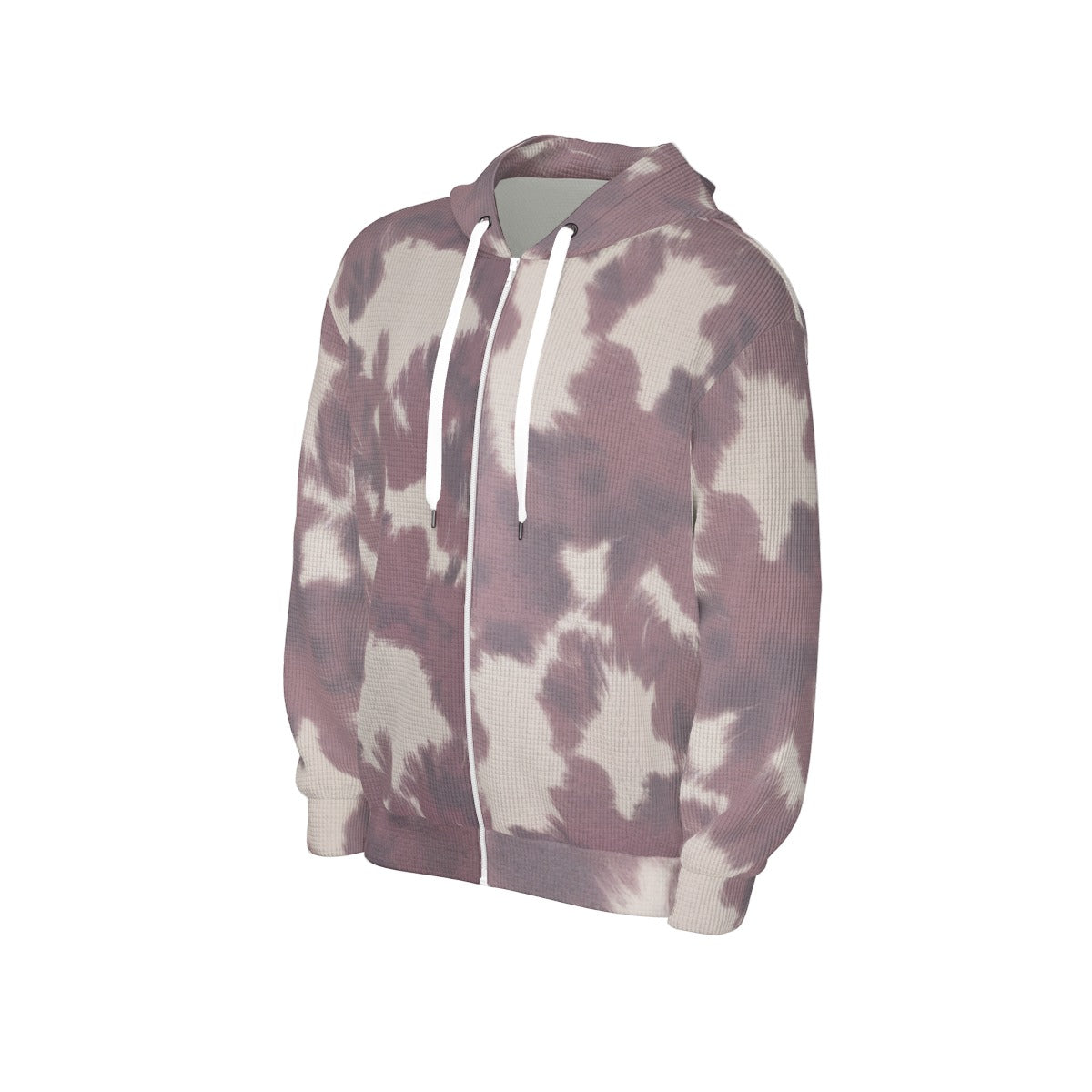 Cow Print Waffle Hooded Sweatshirt