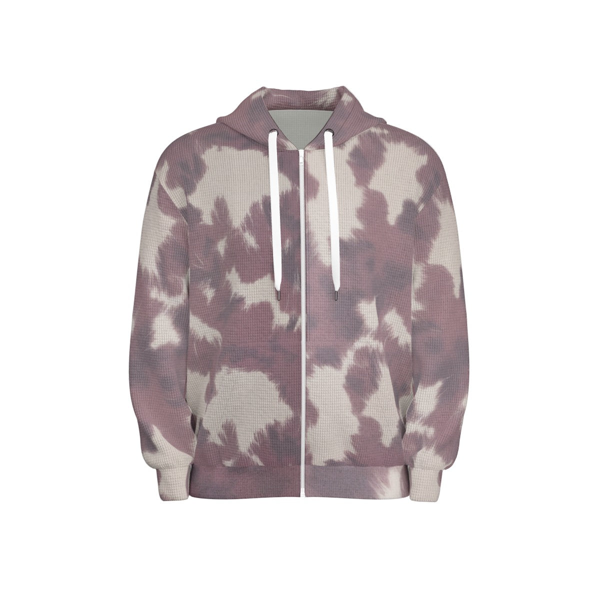 Cow Print Waffle Hooded Sweatshirt
