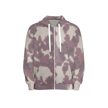 Cow Print Waffle Hooded Sweatshirt