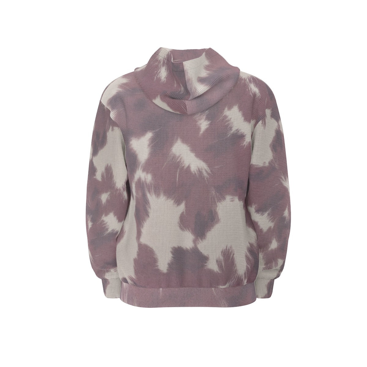 Cow Print Waffle Hooded Sweatshirt