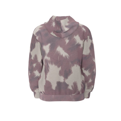 Cow Print Waffle Hooded Sweatshirt