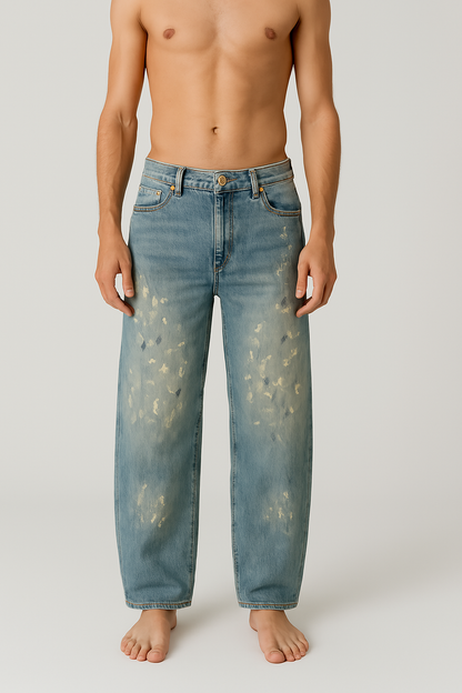 COCK-FIGHT Loose hand-paint Jeans