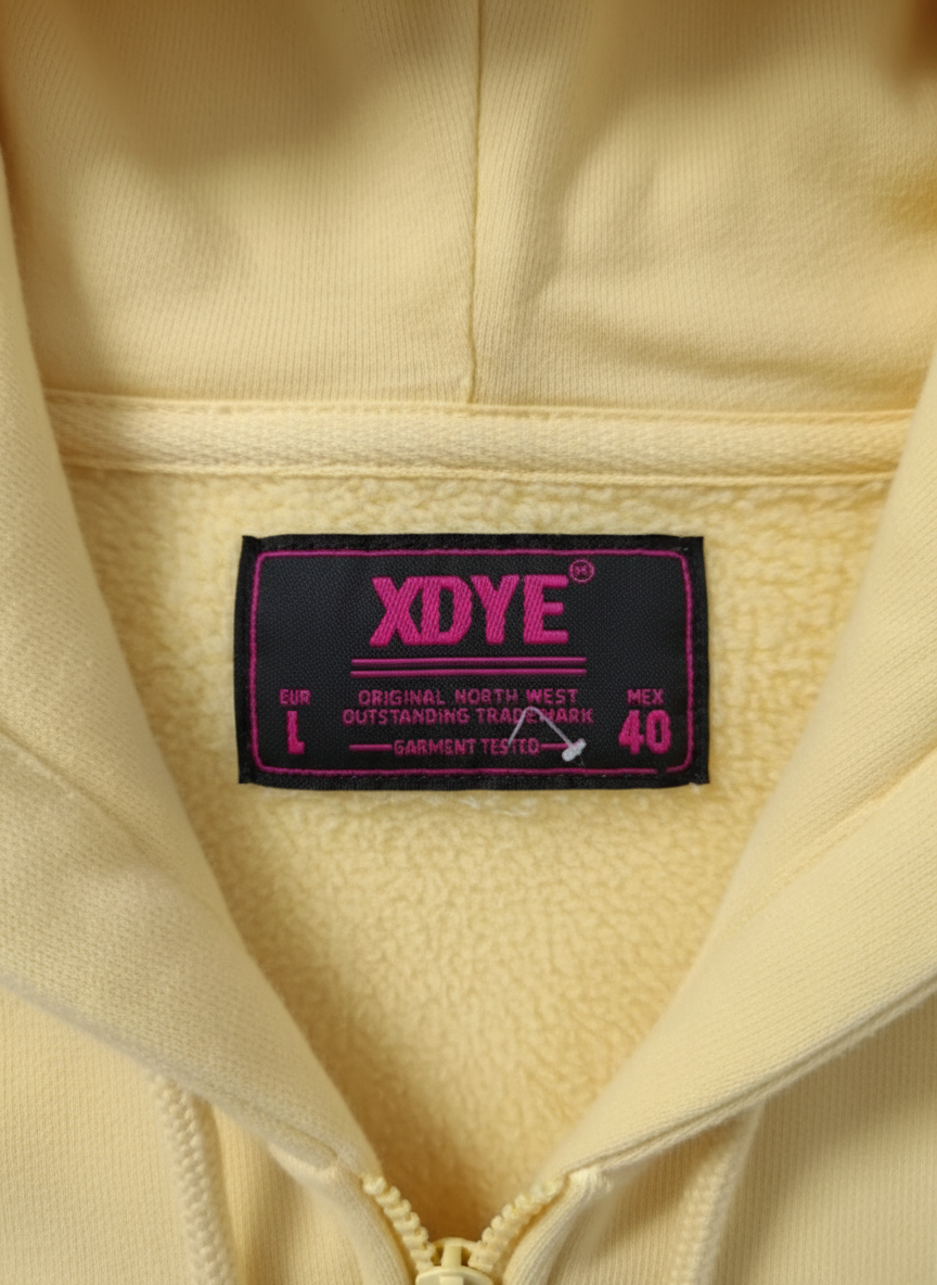 Faded yellow Zip Up Hoodie
