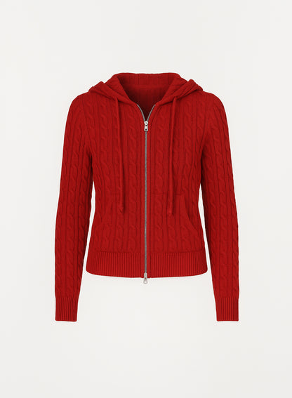 Rosso Knit Zip Up Hoodie